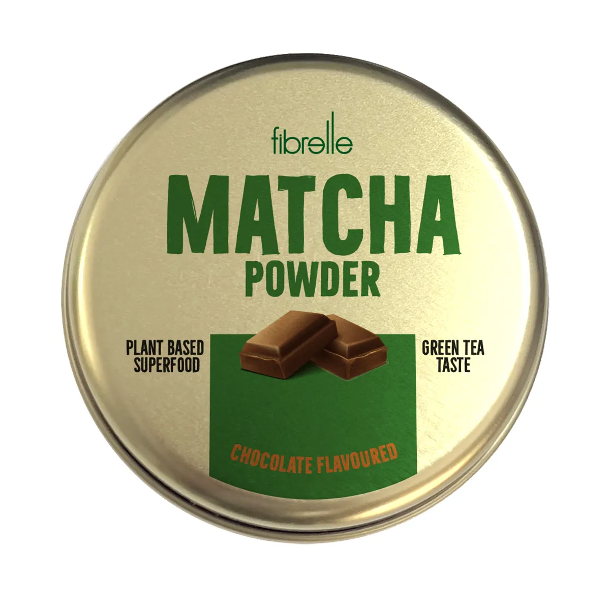 Fibrelle Matcha Çayı Çikolata Aromalı 25g (Teneke Kutu)
