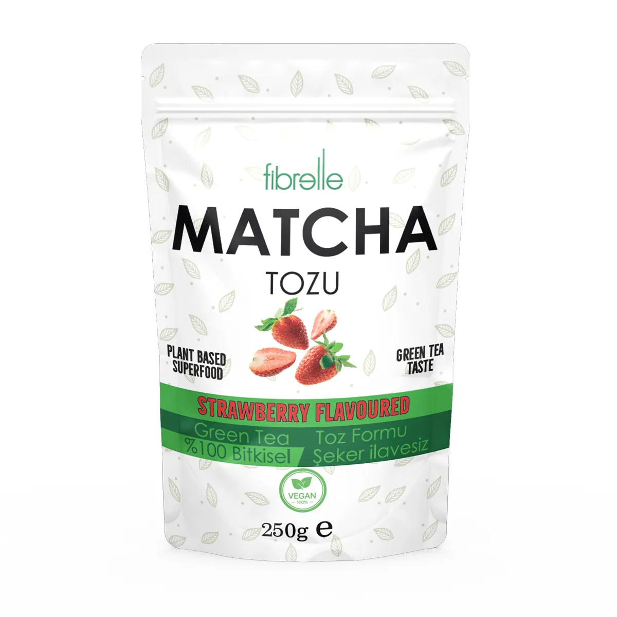 Fibrelle Matcha Çayı Çilek Aromalı 250g (Doypak)