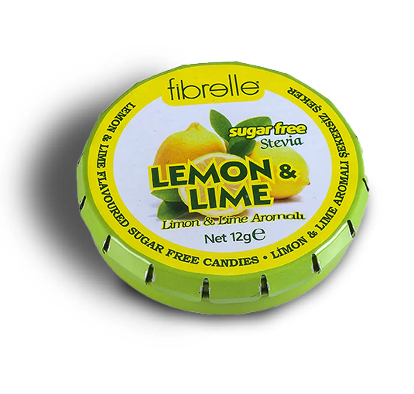 Fibrelle Stevia Limon & Lime Aromalı Şekersiz Şeker (12 gr)