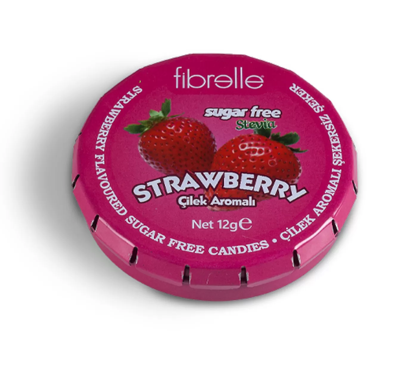 Fibrelle Stevia Çilekli Şekersiz Şeker (12 gr)